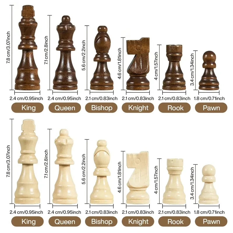 39.3cm/15.47inch magnetic wooden chess set with 2 additional queens folding portable travel board suitable