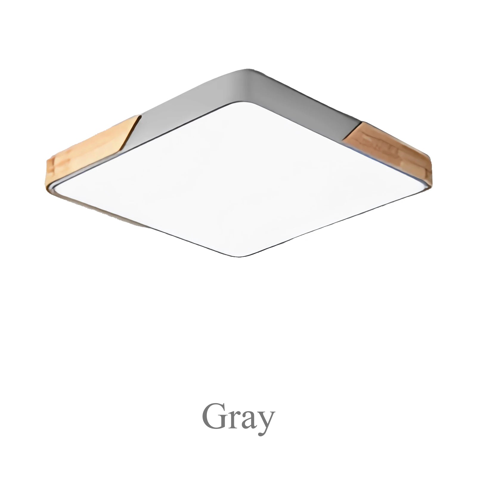 Square led ceiling light 18w modern ultra-thin wooden lamp indoor bedroom living room lighting fixture surface mount
