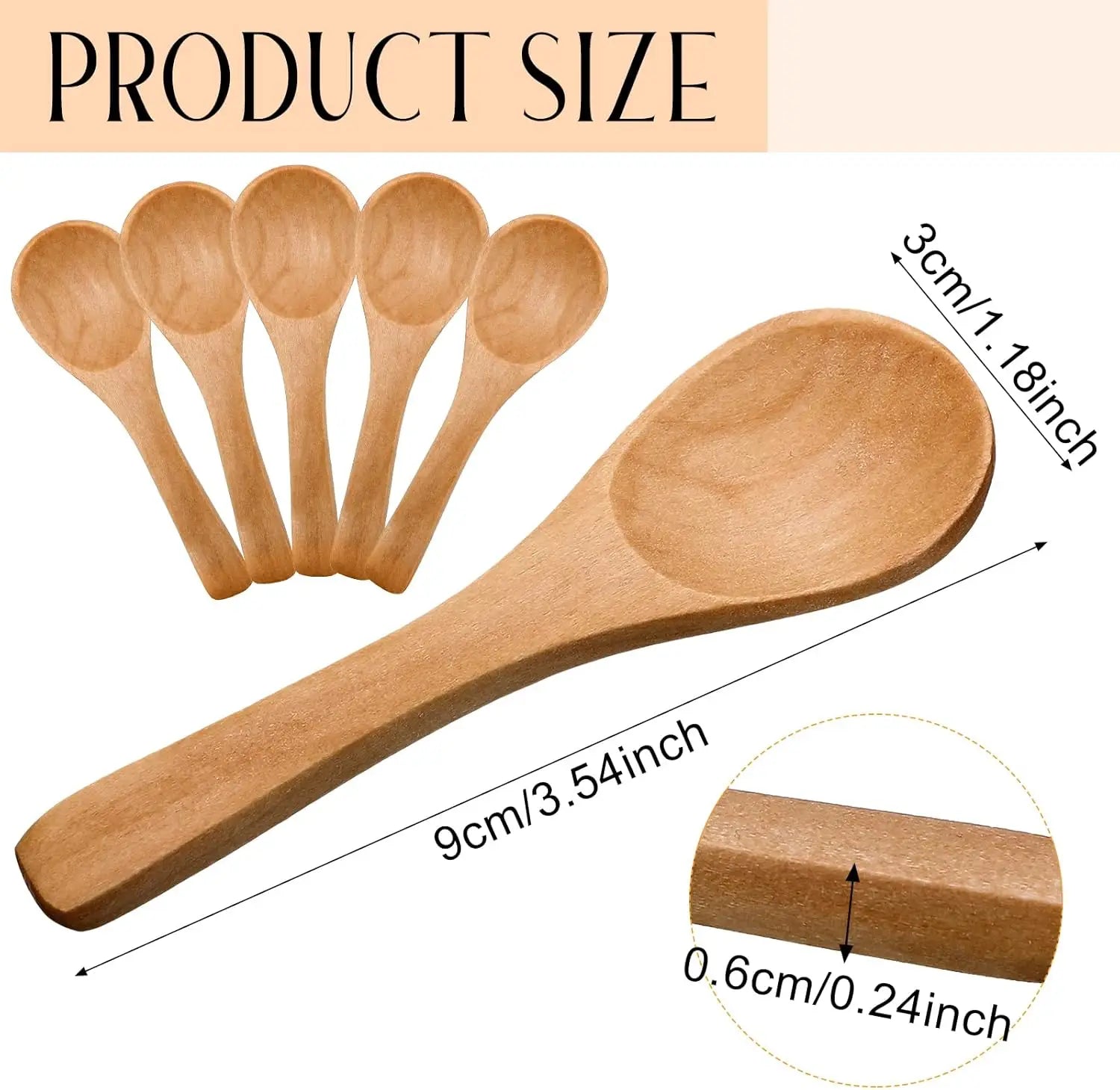 30-200pcs small wooden spoons for honey jars party favors 3.5’’ mini teaspoons for sugar spices salt creamer spoon