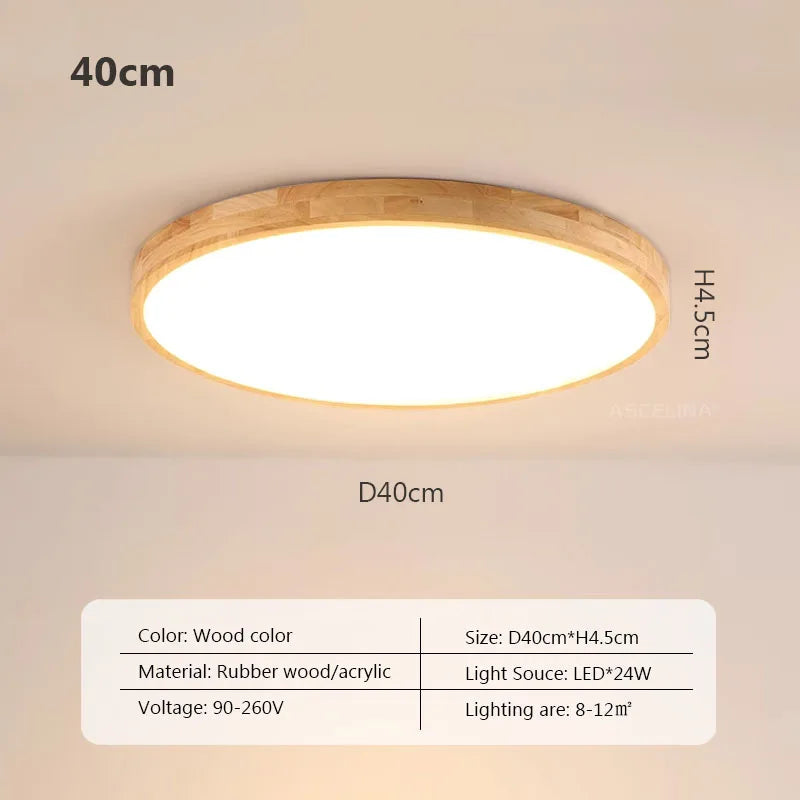Nordic ultra-thin led wooden ceiling lights for living room bedroom lamp wood fixture lamp modern acrylic lampshade