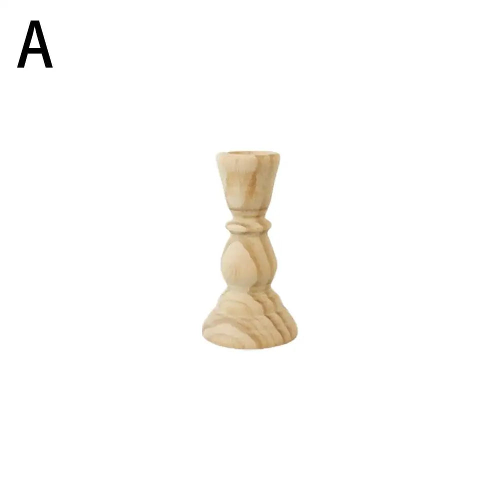 Wooden candle holder for wedding decorations retro wood classic candlestick andle stand party living room home