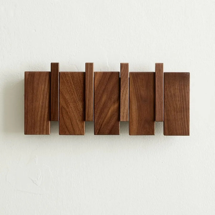 Heavy duty wall mounted wooden coat hooks with 4 for hanging coats keys hats robes towels plants bags ideal entryway