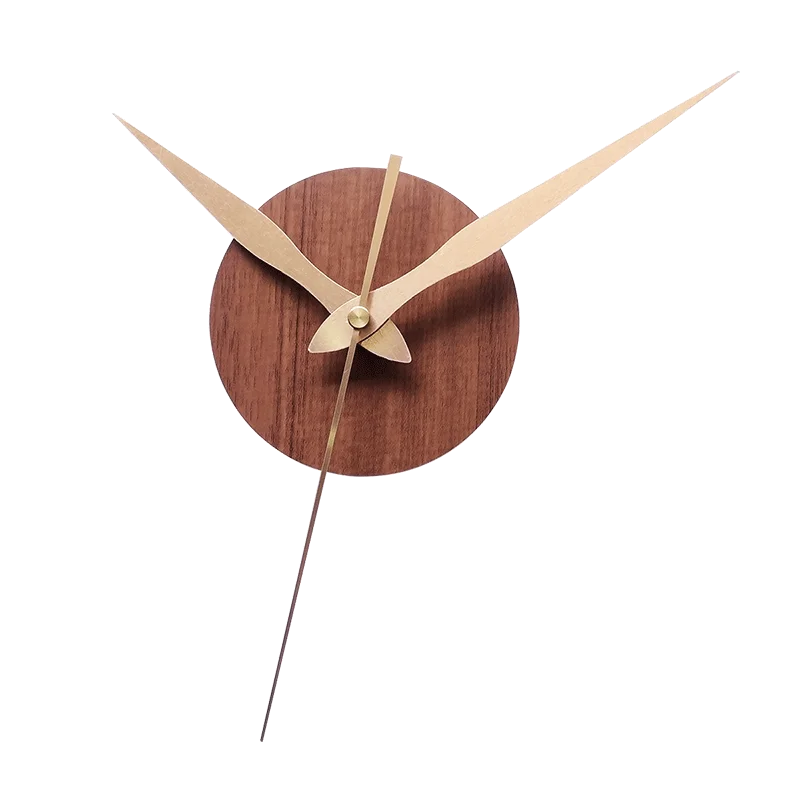 Wooden round plastic cover with sweep movement gold long hands diy wall clock - 2496 hands / china