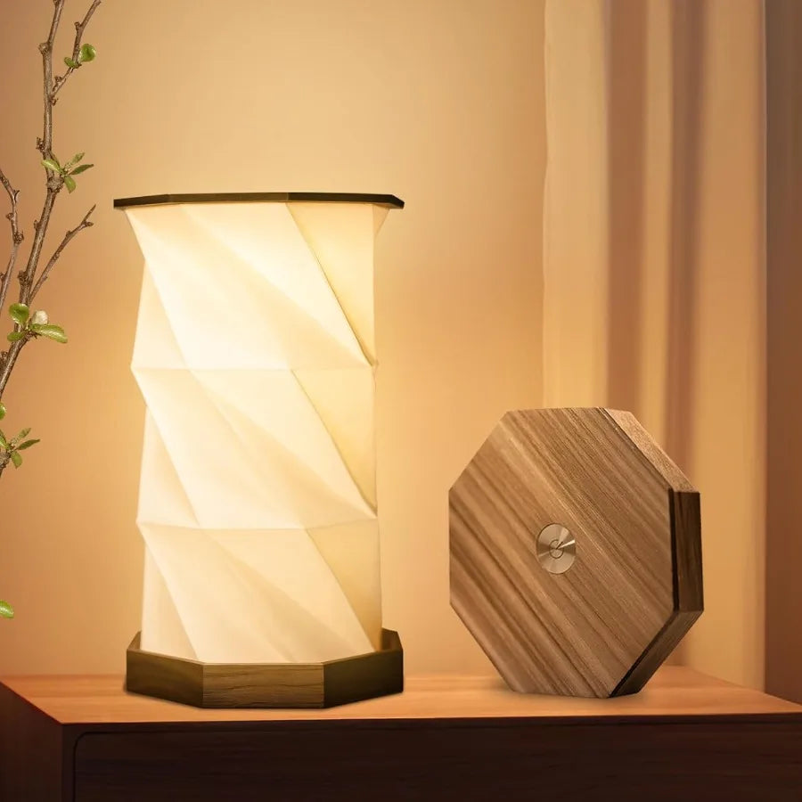 Rechargeable portable table lamp small cordless desk led stepless dimmable night lights bedside foldable paper for ho