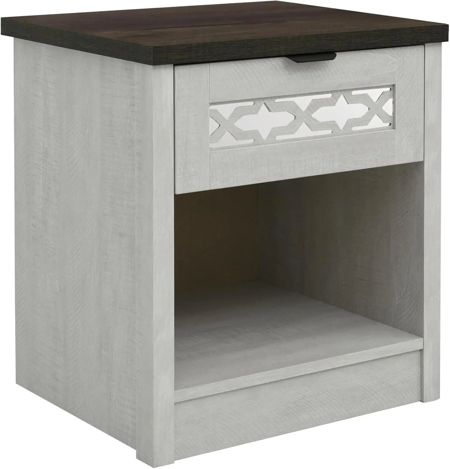 Hailey set of 2 1 drawer wood nightstand bedside table with storage drawers compact night stand for bedroom end or side