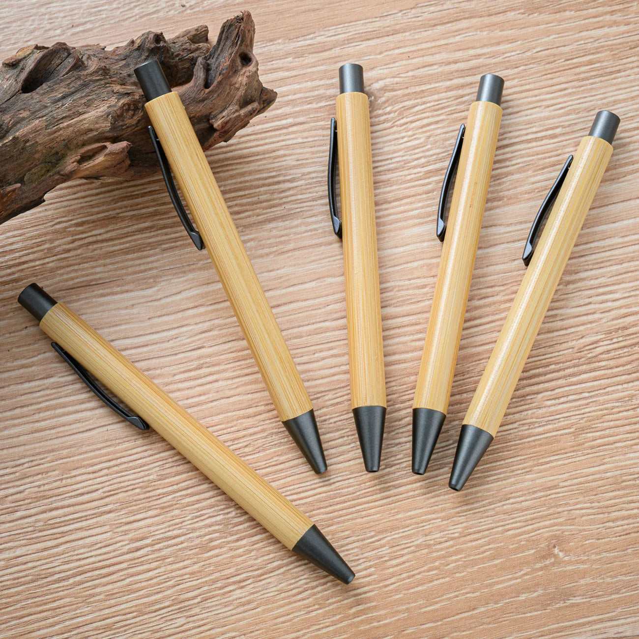 150pcs/lot bamboo wood ballpoint pen 1.0mm bullet tip blue black ink signature ball office school wrting stationery