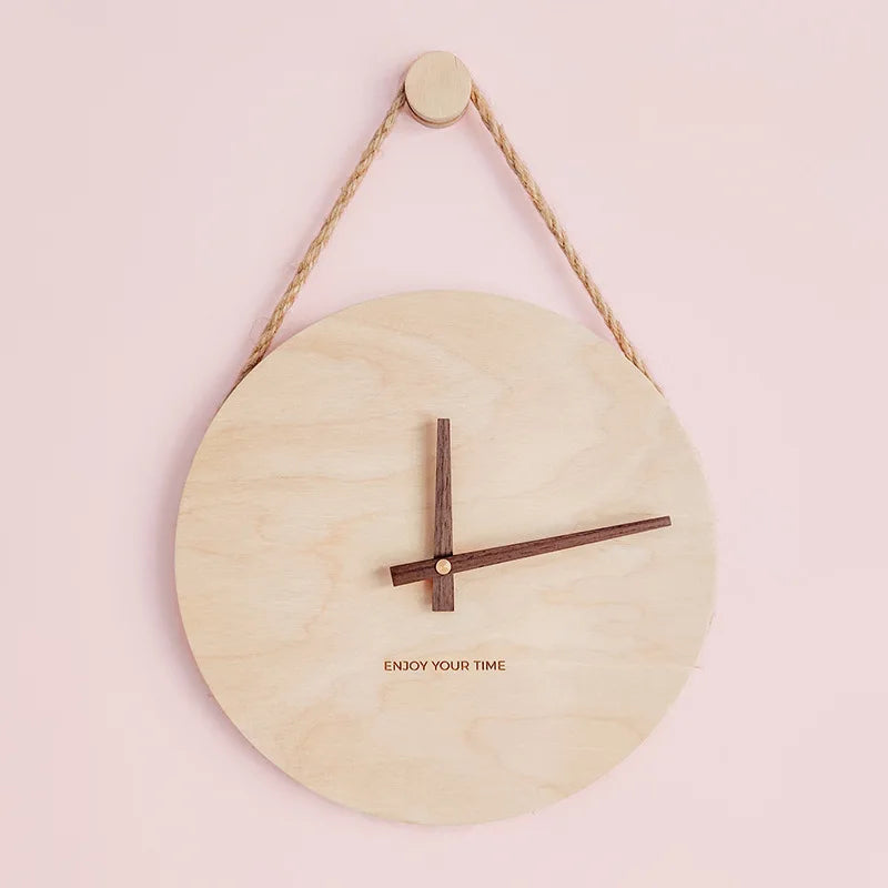 Wooden sling creative wall clock nordic japanese hot-selling home living room decoration