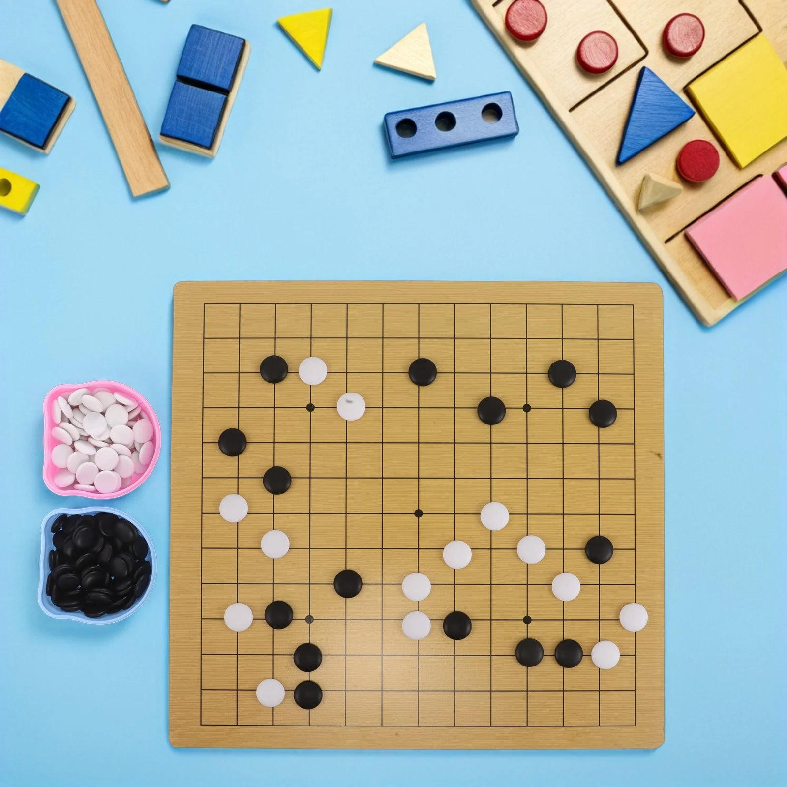 ’s go game set double-sided board 9x9 13x13 cute bear cartoon design lightweight portable travel strategy