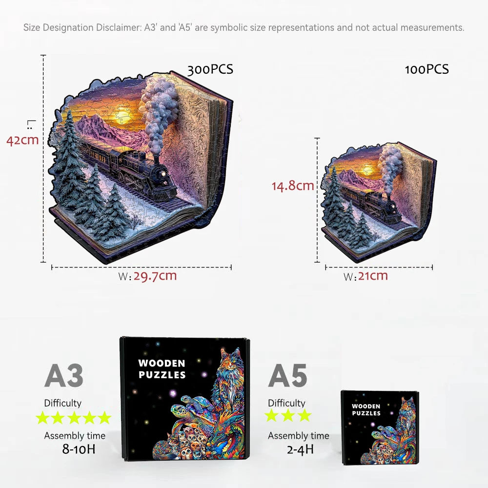 3d train forest wooden jigsaw puzzle for adult and kids 300pcs high challenge educational gift interactive games