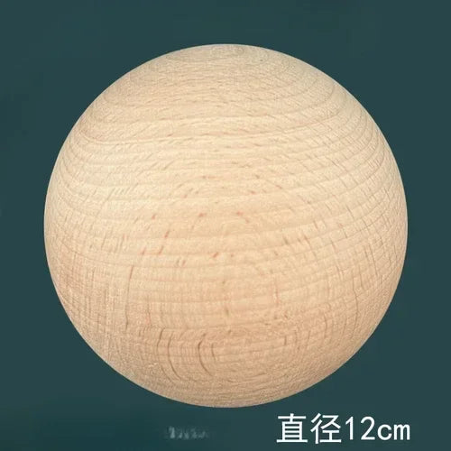 Solid wood carving solid color round ball staircase handrail bed tail headpost decoration column sculpture - beech 12cm