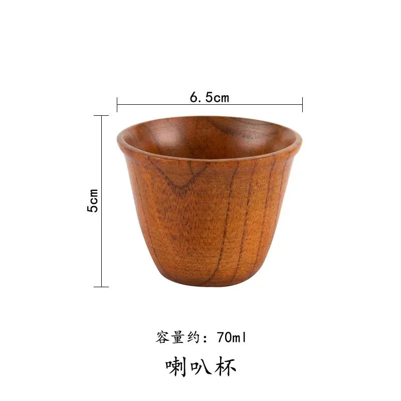 Wooden big belly cups handmade jujube wood handle beer tea coffee milk water cup kitchen bar drinkware for 1pc