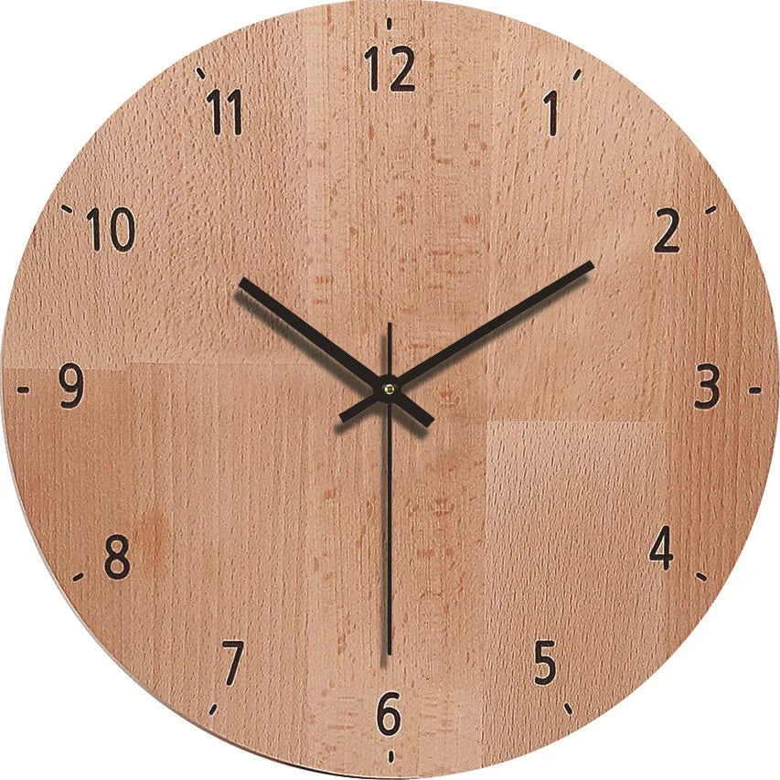 Wood grain wall clock transparent minimalist design hanging silent living room office art watch home decor hororloge