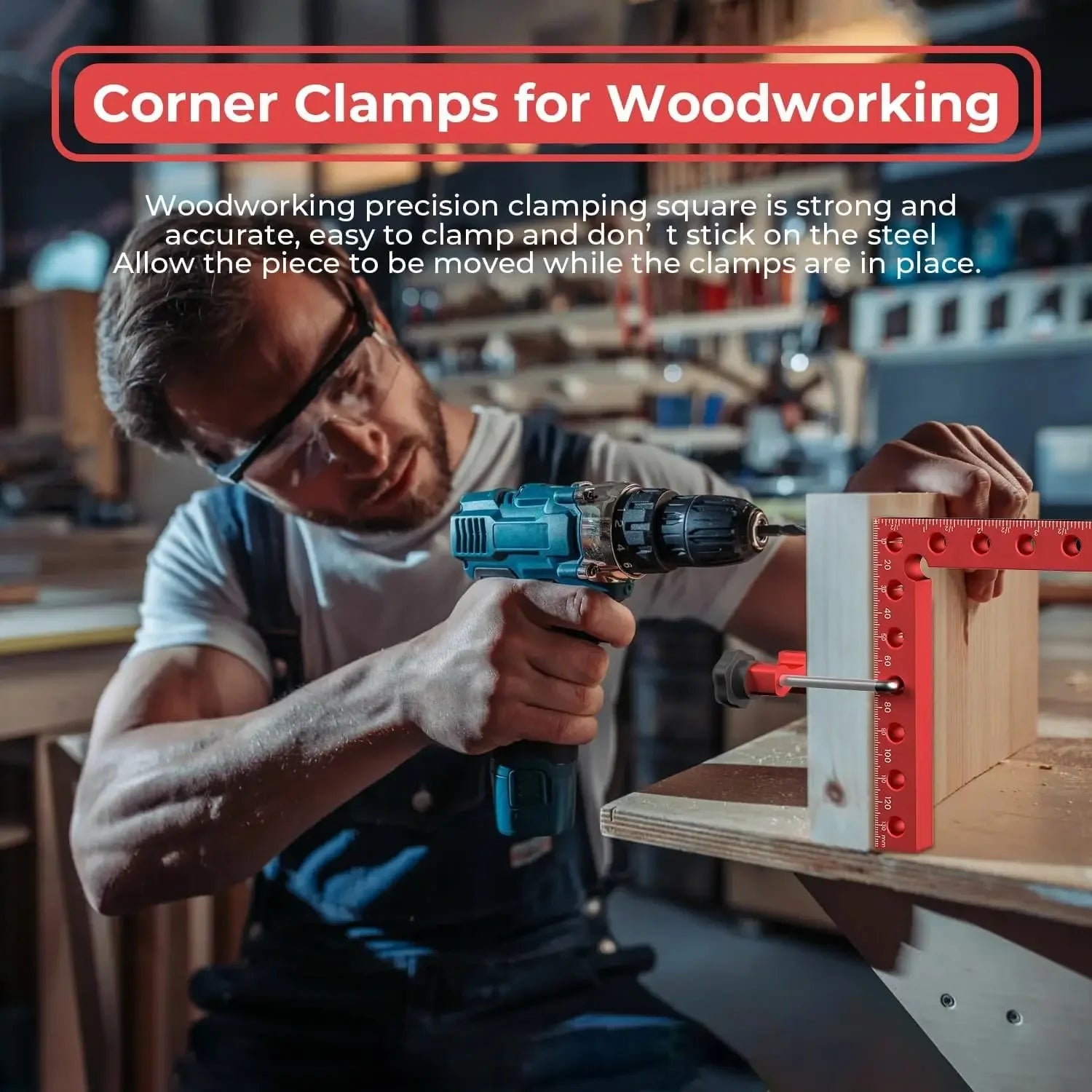 4pack 5.5’’x 5.5’’ 90° corner clamps aluminum alloy right angle for woodworking picture frames cabinets - united states