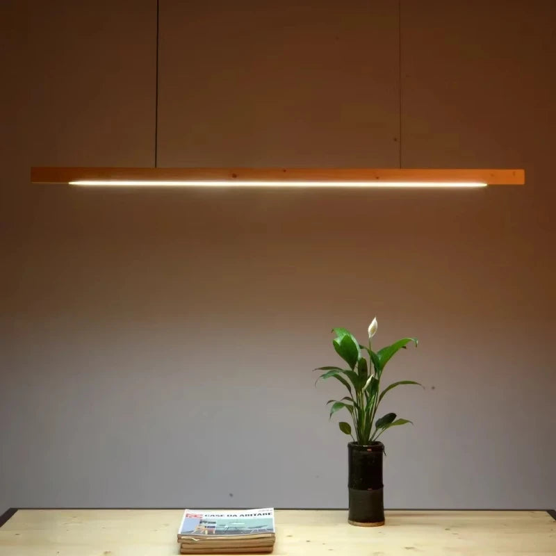 Nordic walnut solid wood pendant light led for dining tables study rooms bar counters office desks indoor home lighting