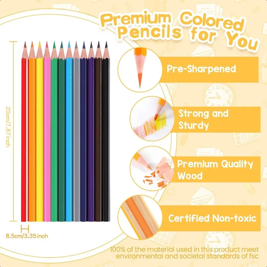 168 packs colored pencils bulk classroom for 12 assorted colors coloring pencil set plus 16 sharpeners presharp