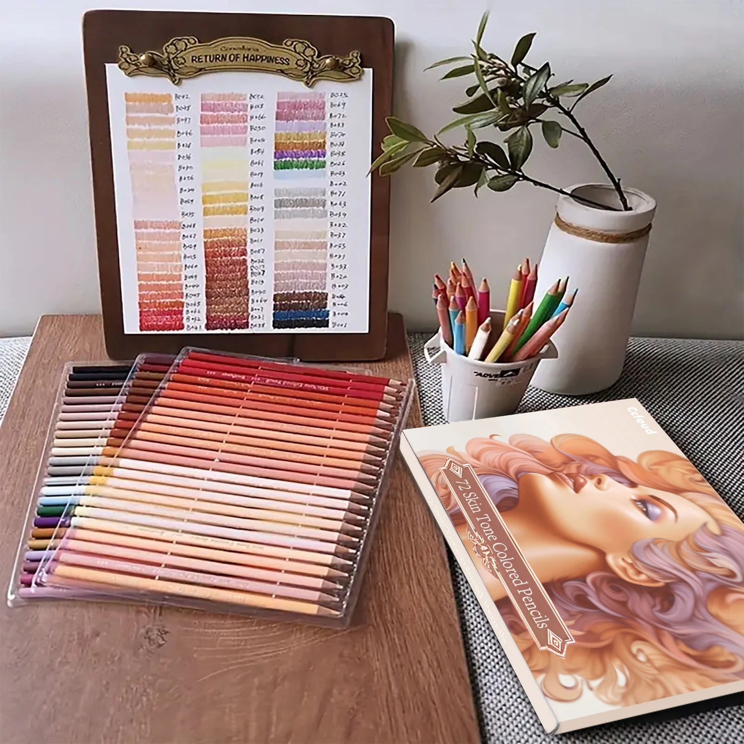 72 skin tones colored pencils portrait set oil based pre-sharpened drawing for beginner adult artist coloring book draw
