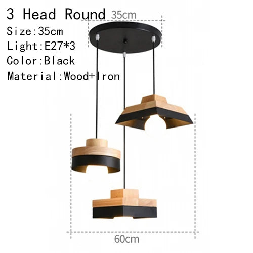 Modern wood chandelier room decor lighting for living lamp bedroom cafe or restaurant interior decoration lights