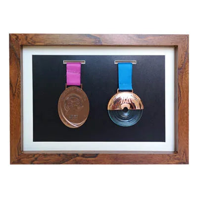 Wooden medal display frame marathon bae creative picture stand storage organizer modern simple sle rectangle - black