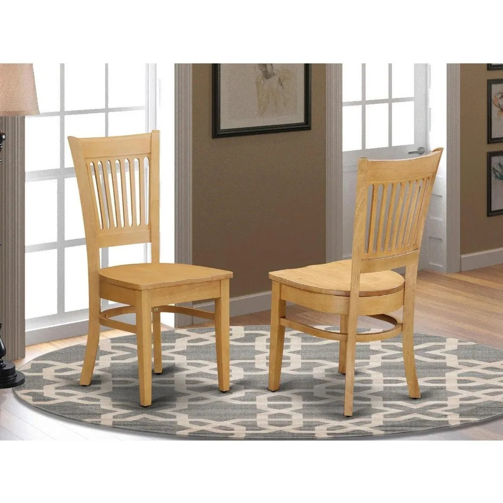 Vac-oak-w vancouver kitchen dining chairs - slat back wooden seat set of 2 oak - united states