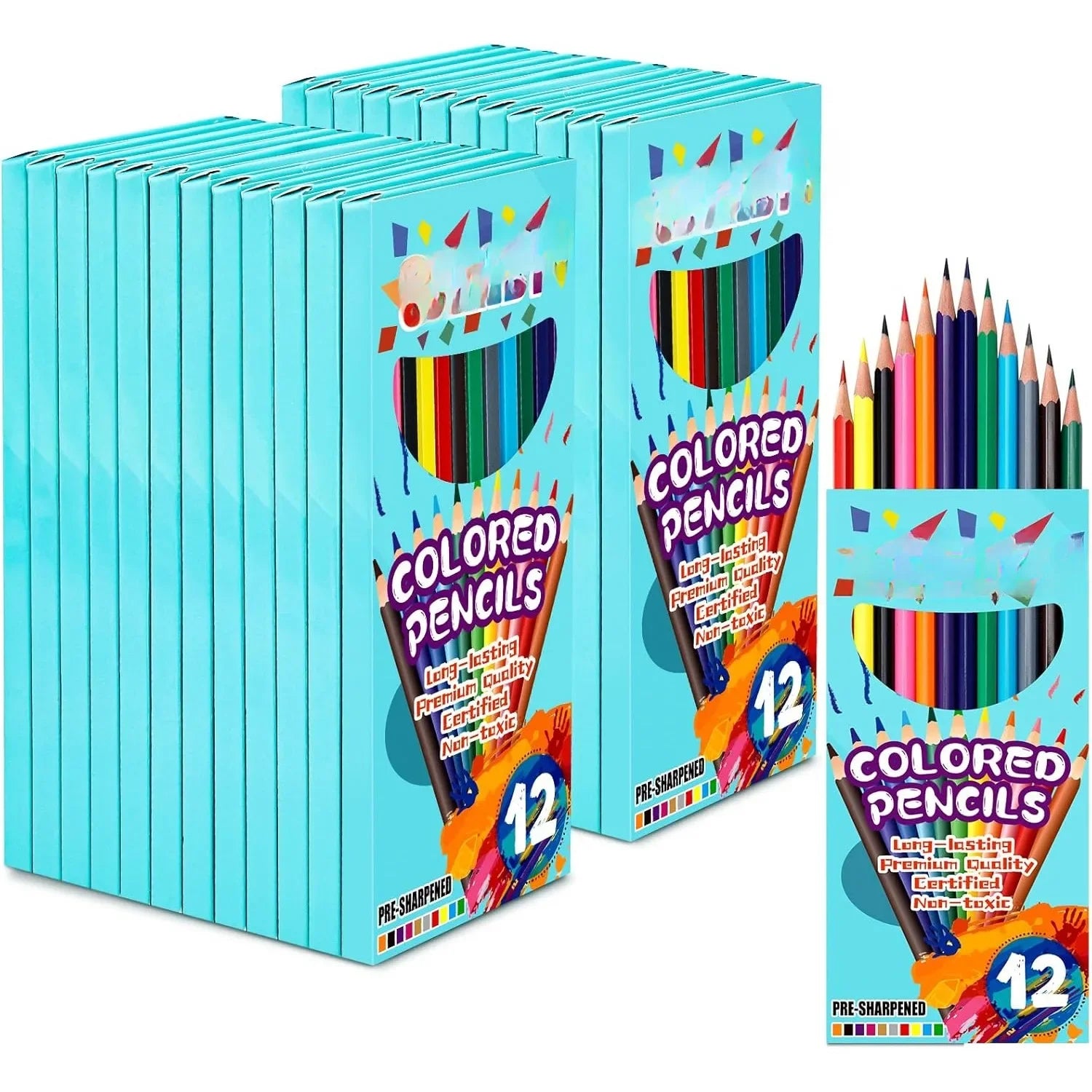Premium color pencils soft core 288 count 12 pre-sharpened in bulk - united states / 12pack - color pencil
