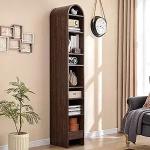 71’’ tall arched bookshelf 8 tiers arch bookcase with storage modern farmhouse book shelf adjustable shelves wood