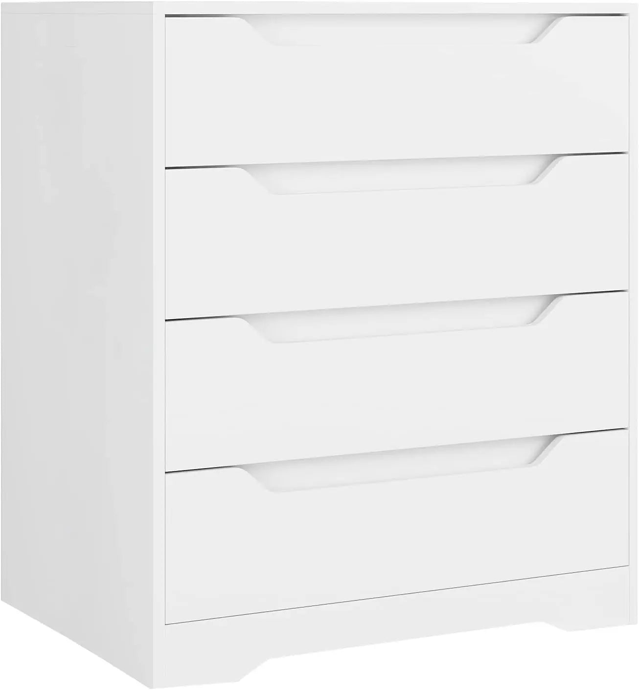 4 drawers dresser farmhouse chest of with cut-out handles small dressers drawers, - classic white / united states