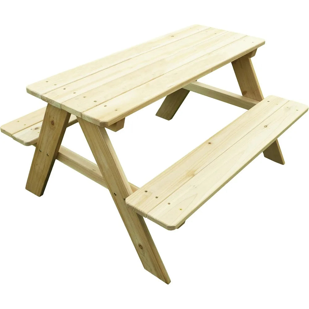 Outdoor wooden picnic bench for kids 37 x 10.8 4.9 brown patio dining table - united states / standard