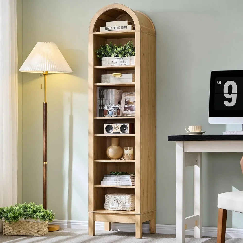 71-tall-arched-bookshelf-8-tiers-arch-bookcase-with-storage-modern-farmhouse-book-shelf-with-adjustable-shelves-wood-bookshe