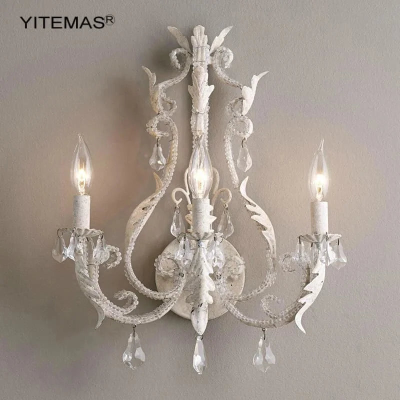 Vintage wood wall lamp for living room antique farmhouse candle sconce bedroom bedside mid century wooden lights