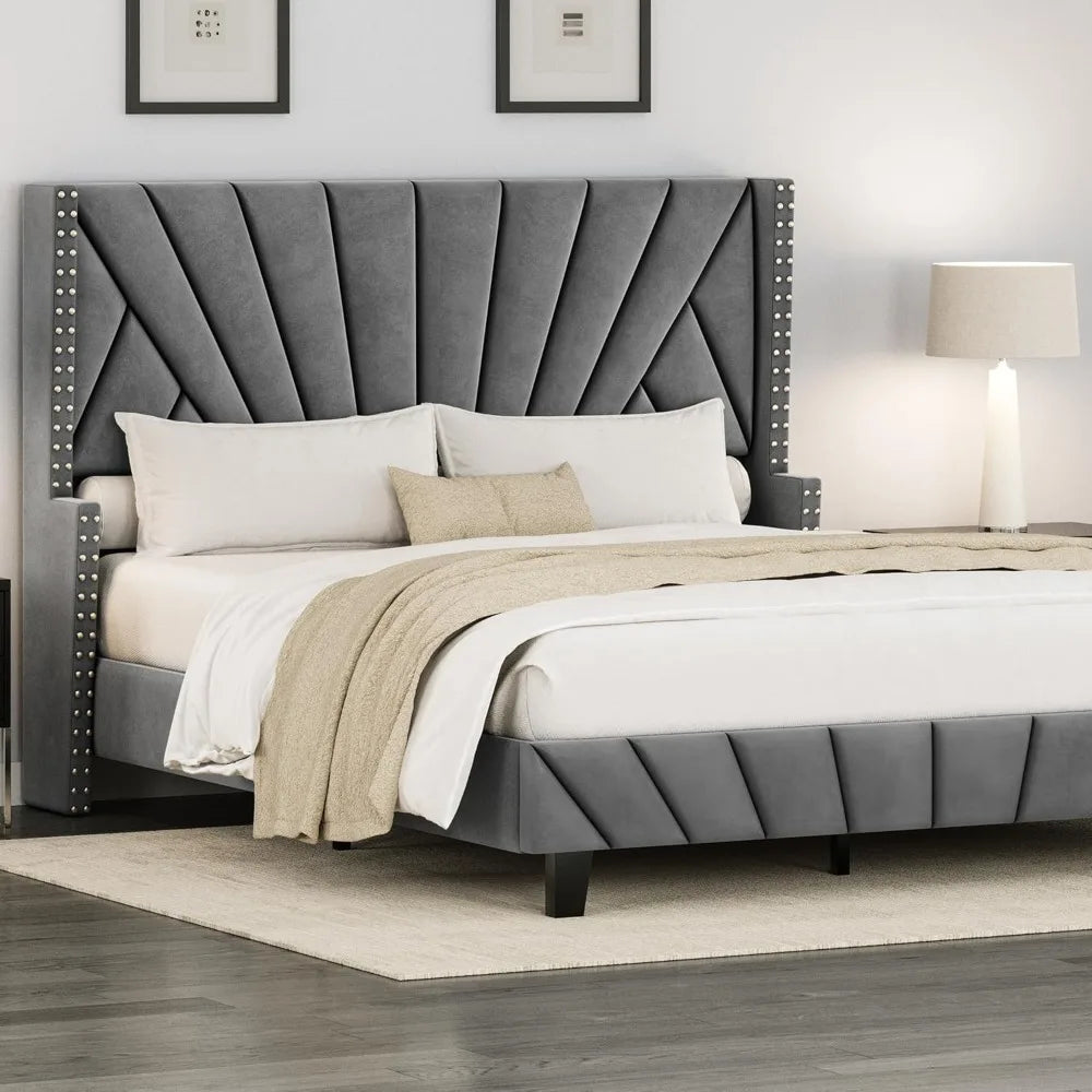grey-queen-size-upholstered-platform-bed-frame-with-47-8-tall-velvet-geometric-tufted-wingback-headboard-wooden-slats-noise-f