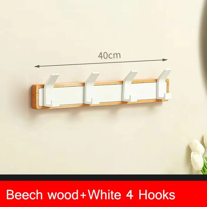 Walnut coat wall hook hanging rack for bathroom kitchen bedroom hallway hooks clothes holder - 4row hook 1