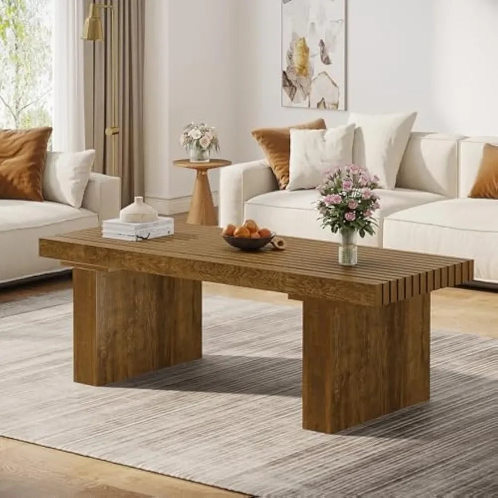 Rectangle coffee table: 47.24-inch wood modern table cocktail for living room farmhouse center - united states
