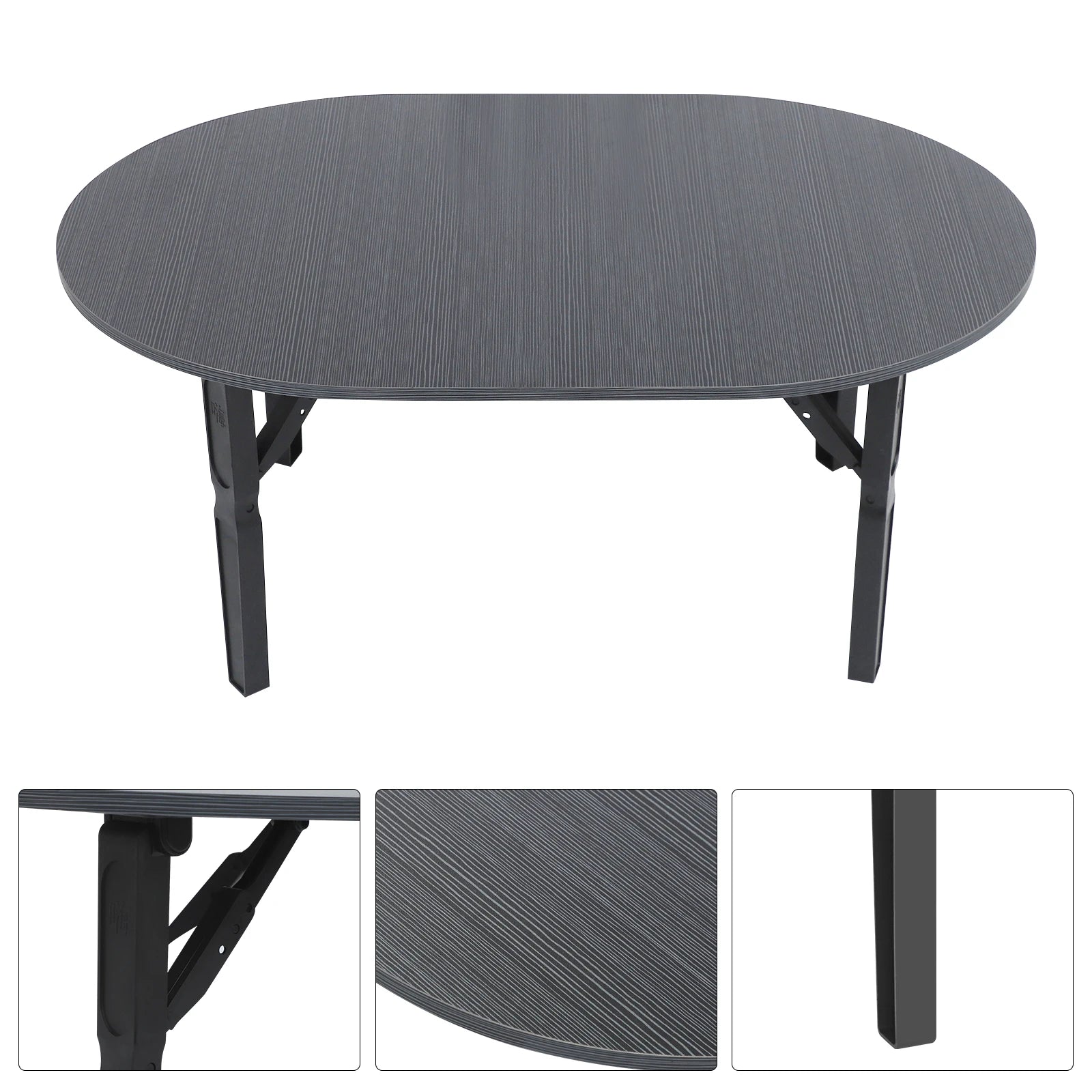 Foldable coffee table modern oval side for living room bedroom & office no assembly needed