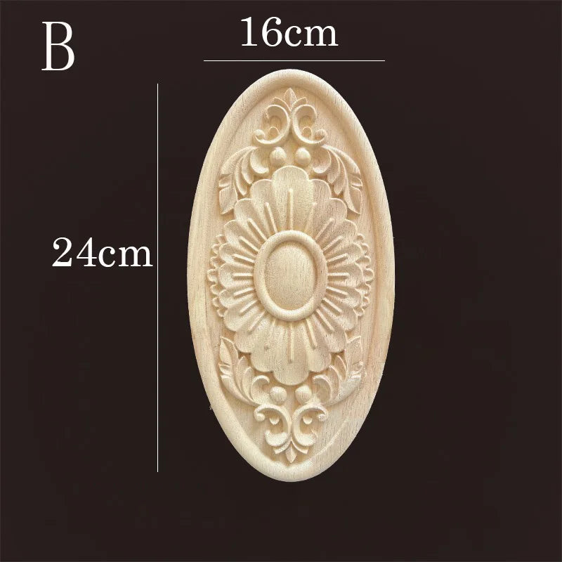 Vintage style rubber wood applique for living room cabinet easy-install onlays diy renovation upgrade furniture