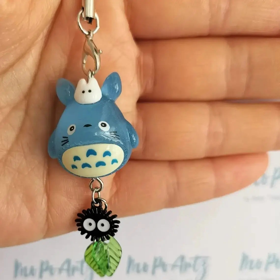 Kawaii blue animal totoro phone charm soot sprite keychain woodland anime cat cosplay pendant accessories handmade y2k