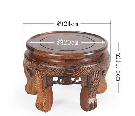 Wenge solid wooden pedestal display stand carving crafts vase ornaments circular bonsai buddha aquarium teapot base
