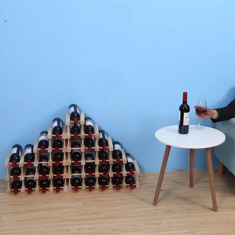 Wine rack small countertop cabinet stackable storage wooden freestanding floor holder - 20 bottles / united states