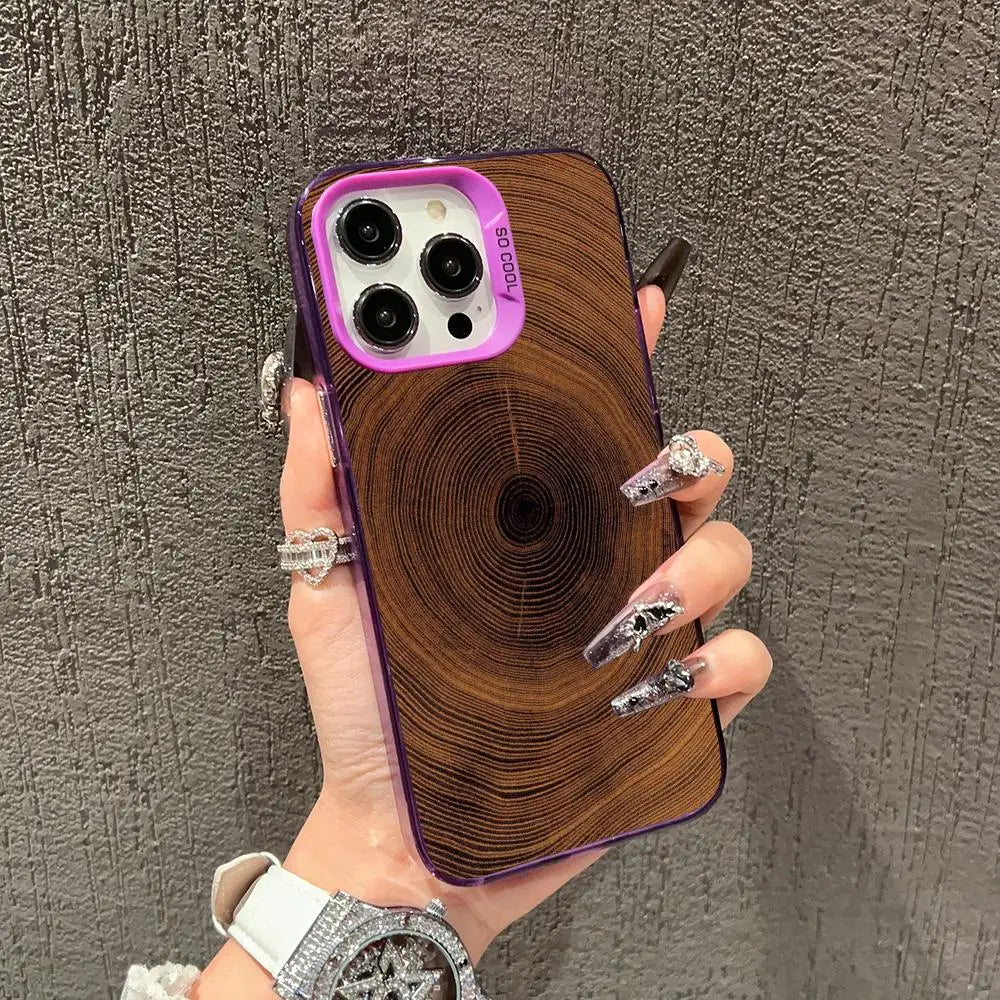 Wooden board plane case for iphone 16 15 14 13 12 11 pro/ max/plus shock-proof rear cover anti-fingerprint - zis5