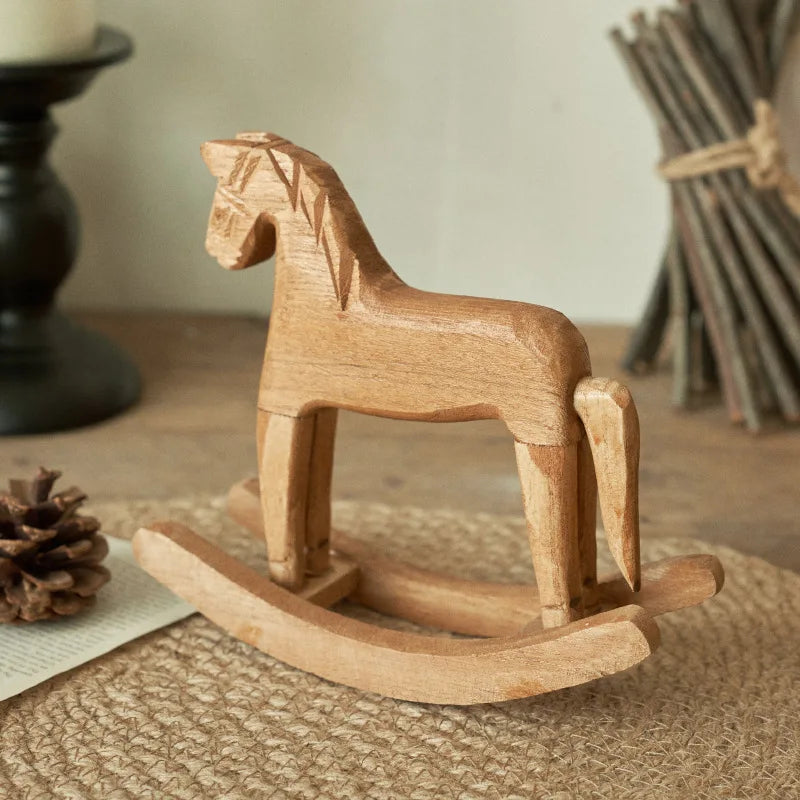 Trojan horse desktop decoration nordic style home pine handicraft ornaments office living room birthday gift