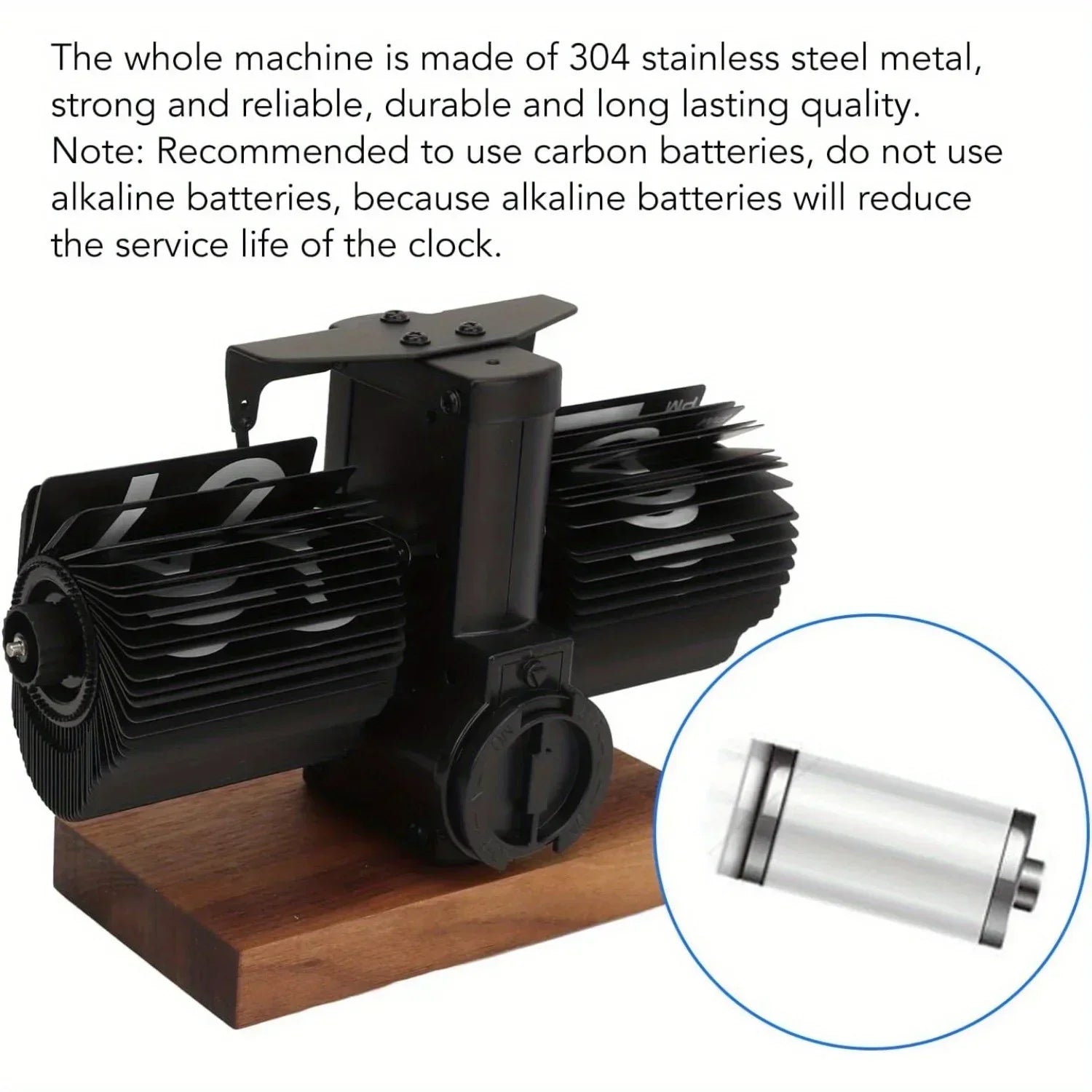 Flip desk clock digital retro with automatic rotating tube battery operated mechanical melting for decoration - united