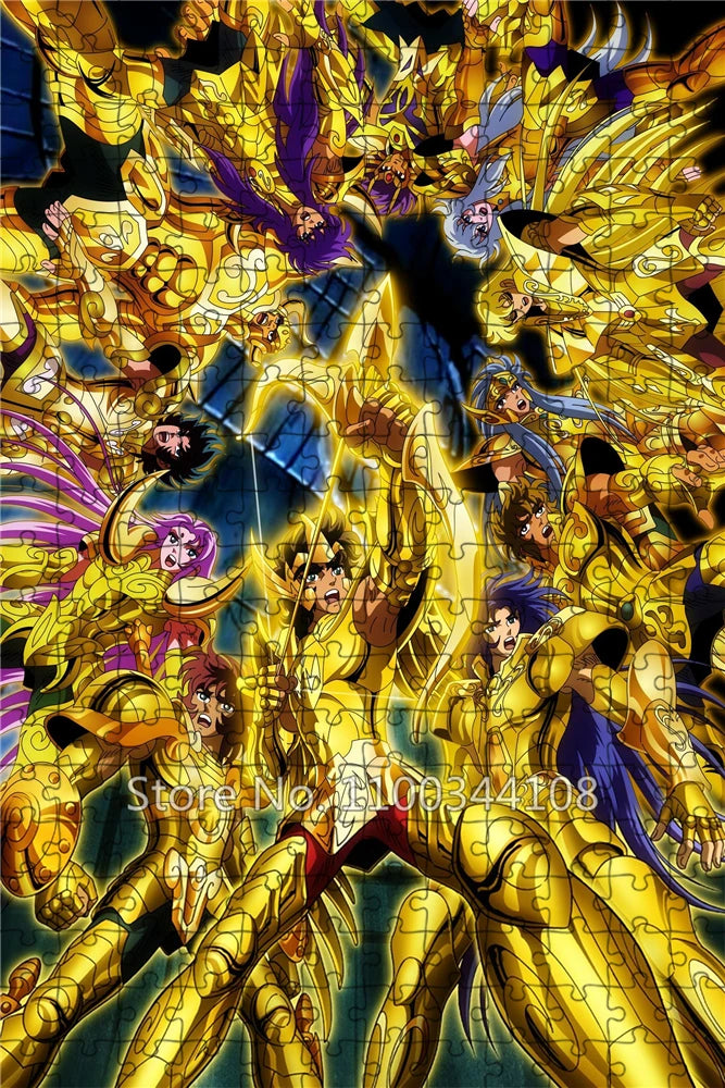 Saint seiya puzzle japanese anime knights of the zodiac 300/500/1000 jigsaw puzzles children’s educational toys family