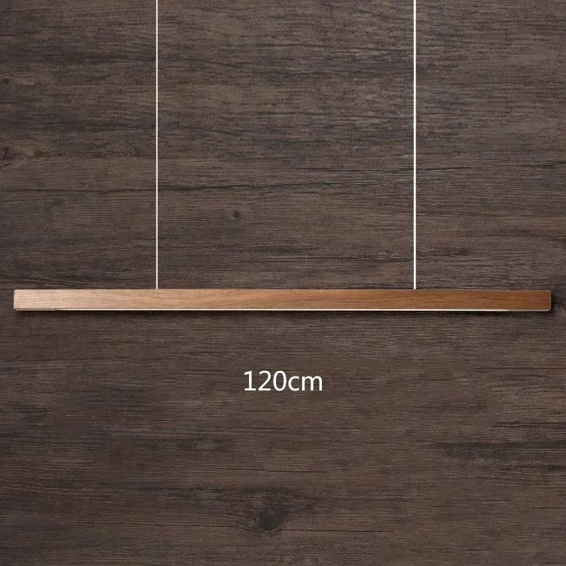 Nordic walnut solid wood pendant light led for dining tables study rooms bar counters office desks indoor home lighting
