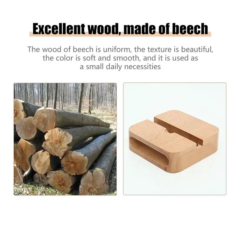 Wooden cell phone stand sound amplifier louder mobile holder natural loudspeaker portable