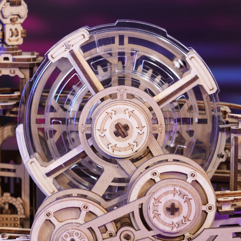 Robotime rokr pinball model gear ball challenge 3d wooden puzzle kits to build diy table game gift idea for men women