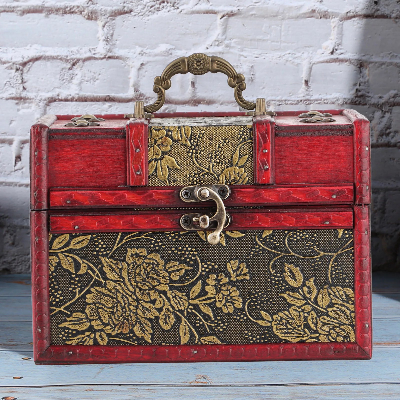 Jewelry organizer box case portable wooden pu display storage for - l / like picture / united states - box