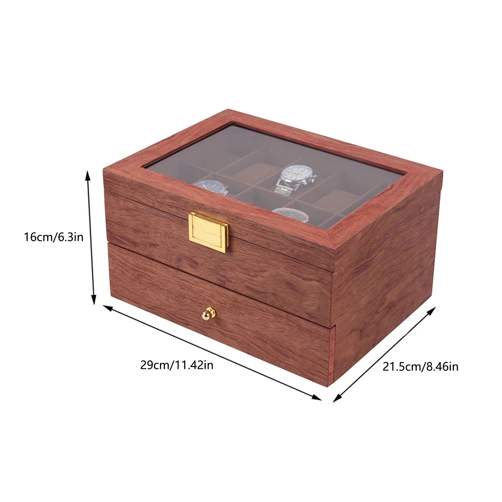 20 slot wooden watches display box case jewelry watch storage organizer - box