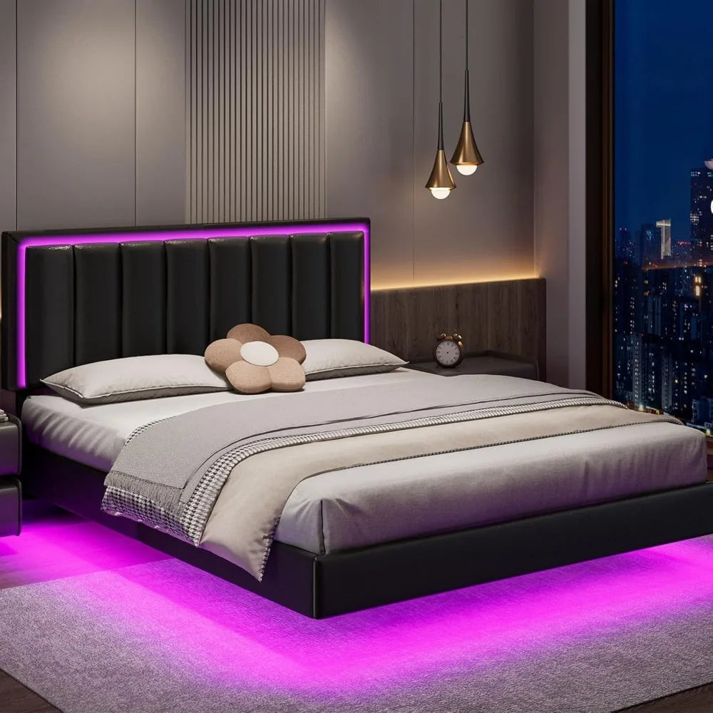 floating-bed-frame-full-with-led-lights-upholstered-floating-bed-frame-with-headboard-solid-wood-slats-support