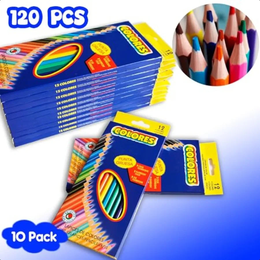 120 count colored pencils for 10 packs color bulk with 12 colors drawing adults school plies bac - united states