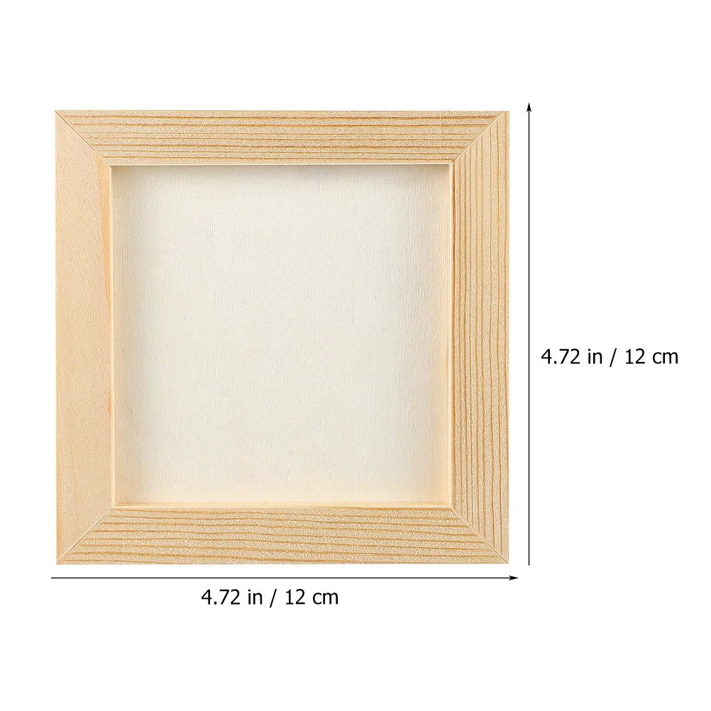 5 pcs (15cm) / (12cm) hand decor clay picture frame photo wood frames blank diy wooden slush craft child - 12x12cm 8pcs