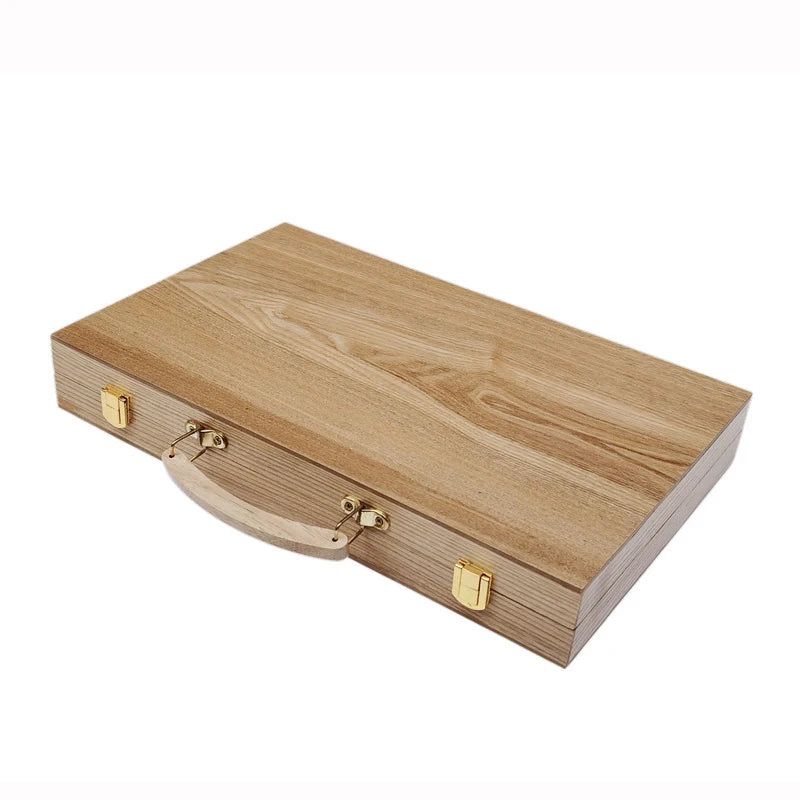 Wooden portable backgammon chess set luxury board games professional checkerboard travel family table game child gift